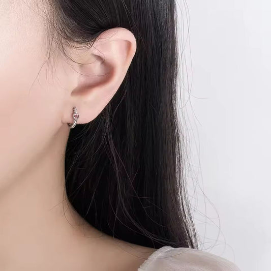 Lihong New S925 sterling silver earrings love pink zircon earrings for women fashion jewelry gifts